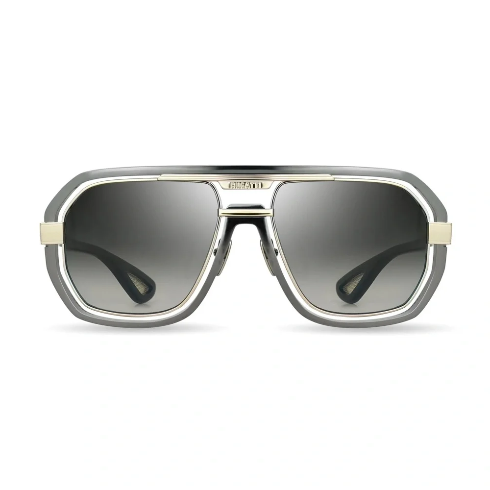 New! BUGATTI 08-GM/WG Stylish Gunmetal White Gold Sunglasses, Authentic